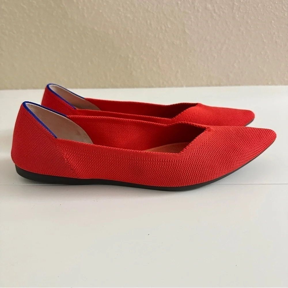 NWOT Rothy’s Women's The Point Flame Red Color Pointed-Toe Flats sz W10.5 - Picture 6 of 15